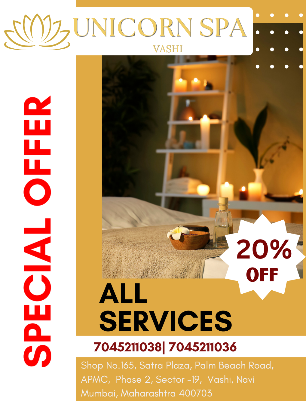 Massage special offer at Unicorn Spa in Vashi, Navi mumbai